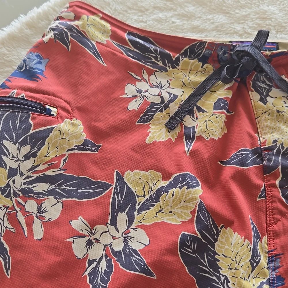 Floral Red Patagonia Swim Shorts - Picture 3 of 12